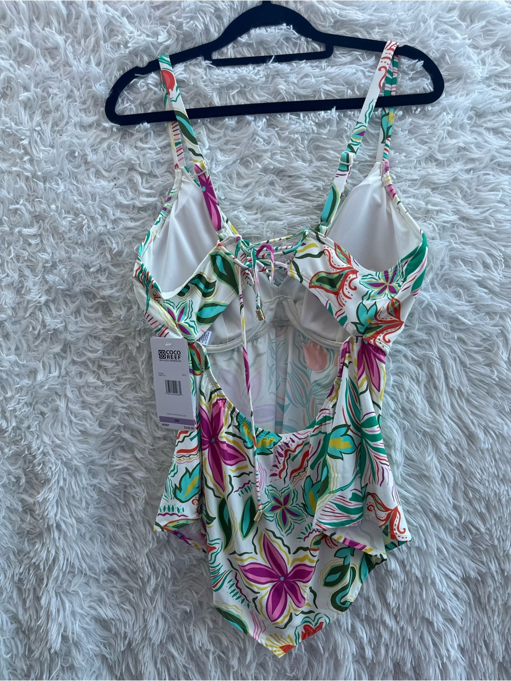 Coco Reef Gypsy Bra Sized Underwire Tankini Top - Solstice Bloom 38D - Picture 6 of 9